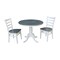 International Concepts Round 36 in Rd Extension Dining Table, 2 Emily Chairs, White/Heather Gray, 36 W, 48 L, 29.3 in H K05-36RXT-C617-2 - alternate 1